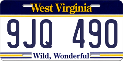 WV license plate 9JQ490