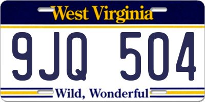 WV license plate 9JQ504