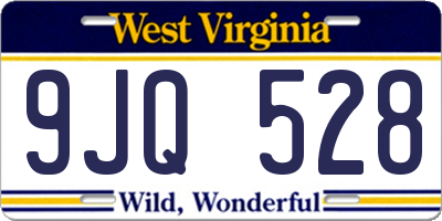 WV license plate 9JQ528