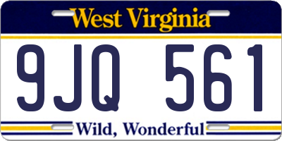 WV license plate 9JQ561