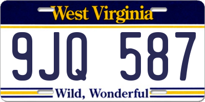 WV license plate 9JQ587
