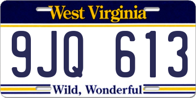 WV license plate 9JQ613