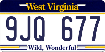 WV license plate 9JQ677