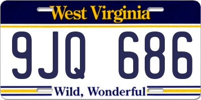 WV license plate 9JQ686