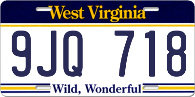 WV license plate 9JQ718