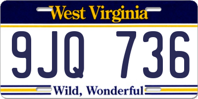 WV license plate 9JQ736