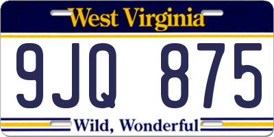 WV license plate 9JQ875