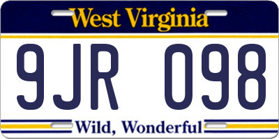 WV license plate 9JR098