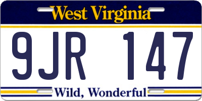 WV license plate 9JR147