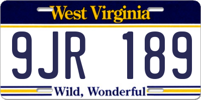 WV license plate 9JR189
