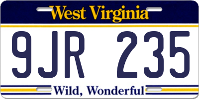 WV license plate 9JR235