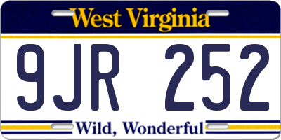 WV license plate 9JR252