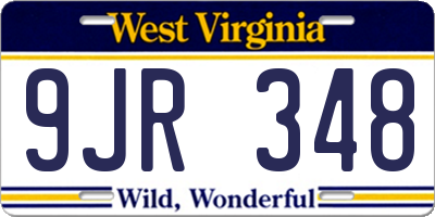 WV license plate 9JR348