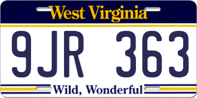 WV license plate 9JR363