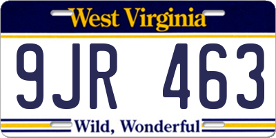 WV license plate 9JR463