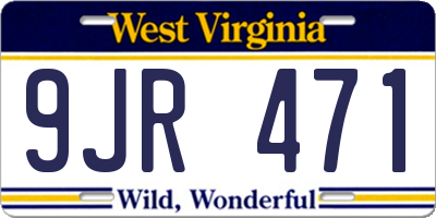 WV license plate 9JR471