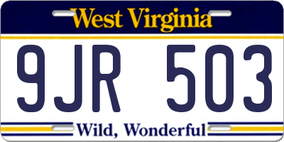 WV license plate 9JR503