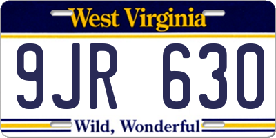 WV license plate 9JR630