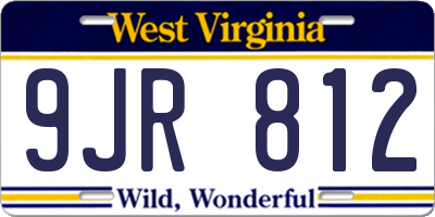 WV license plate 9JR812