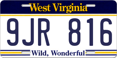 WV license plate 9JR816