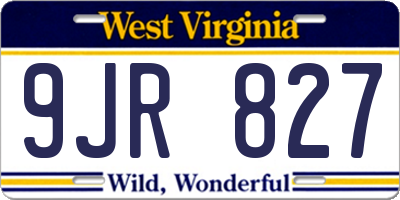 WV license plate 9JR827