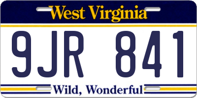 WV license plate 9JR841