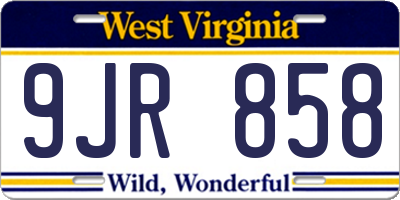 WV license plate 9JR858