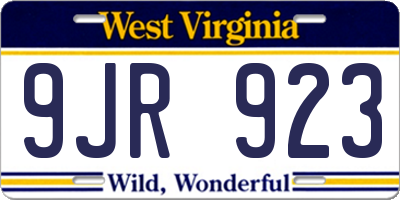 WV license plate 9JR923
