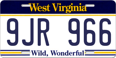 WV license plate 9JR966