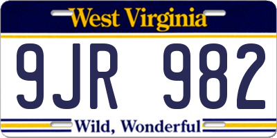 WV license plate 9JR982