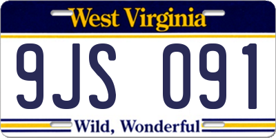 WV license plate 9JS091