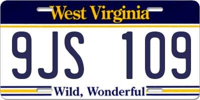WV license plate 9JS109