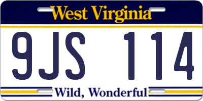 WV license plate 9JS114