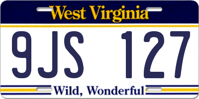 WV license plate 9JS127