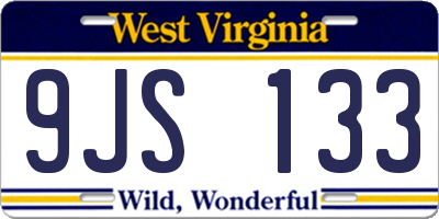 WV license plate 9JS133