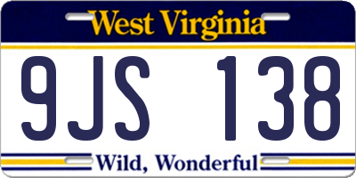 WV license plate 9JS138