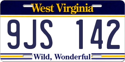 WV license plate 9JS142