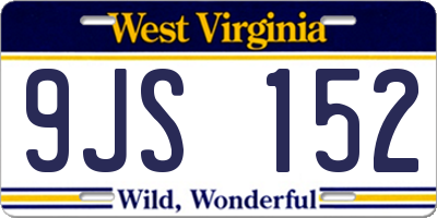 WV license plate 9JS152