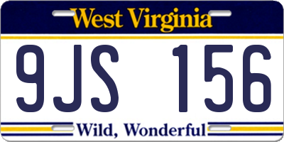 WV license plate 9JS156