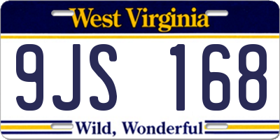 WV license plate 9JS168