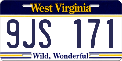 WV license plate 9JS171