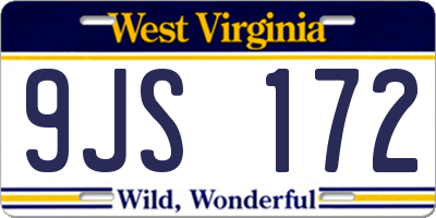 WV license plate 9JS172