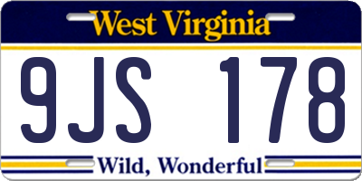 WV license plate 9JS178