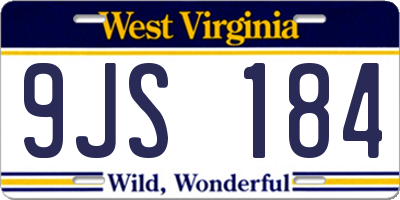 WV license plate 9JS184