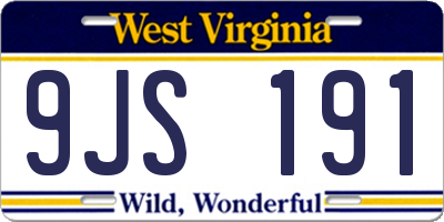 WV license plate 9JS191