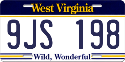 WV license plate 9JS198