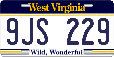 WV license plate 9JS229