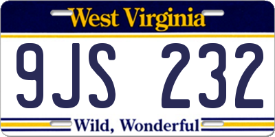 WV license plate 9JS232