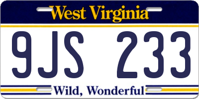 WV license plate 9JS233