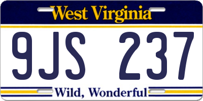 WV license plate 9JS237